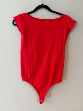 Free People Bright Red One-Piece Bodysuit